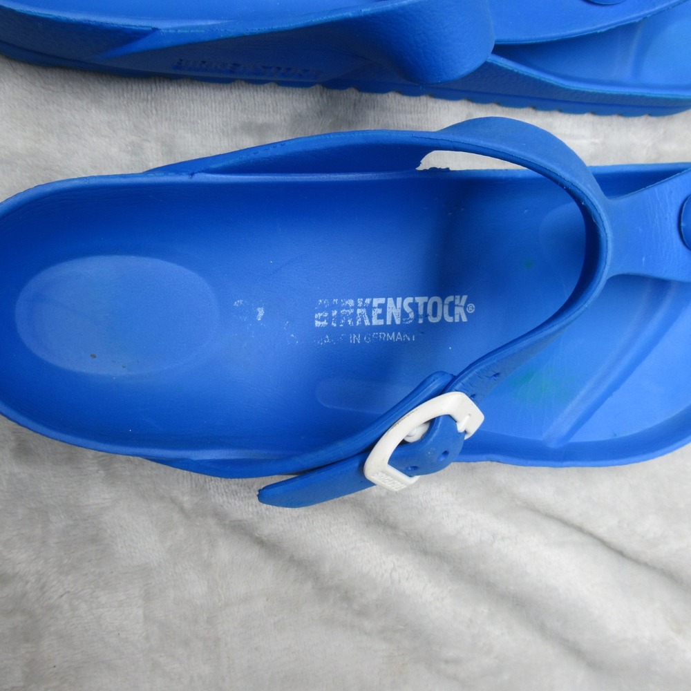 Birkenstock Unisex Sandals W8 M6 Blue Gizeh EVA Thong Adjustable Buckle Strap - Picture 6 of 13